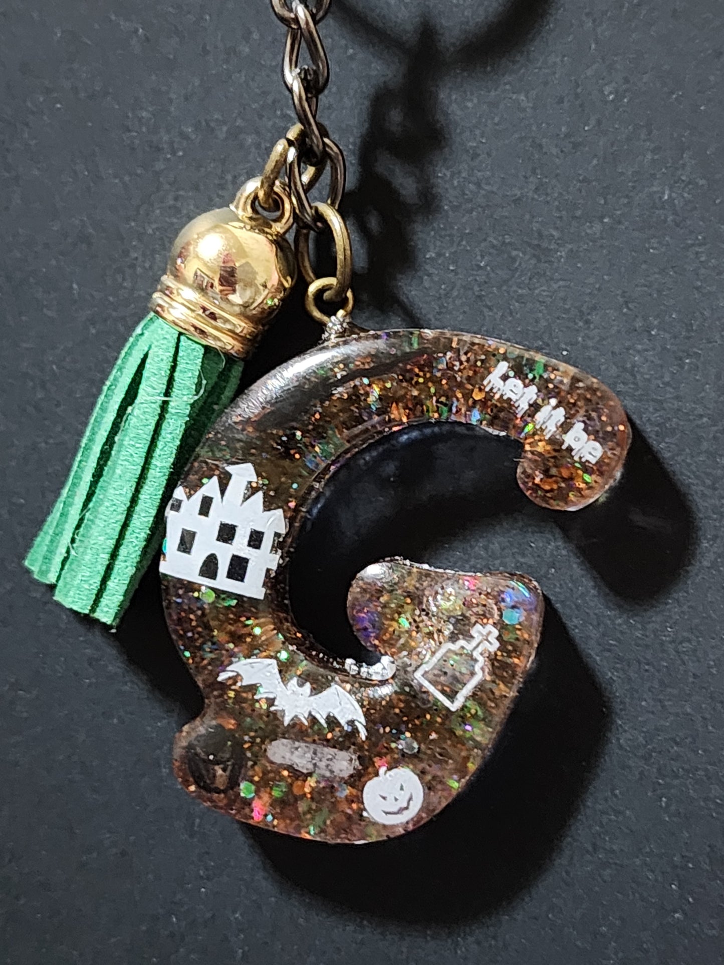 Halloween themed Initials Keychains