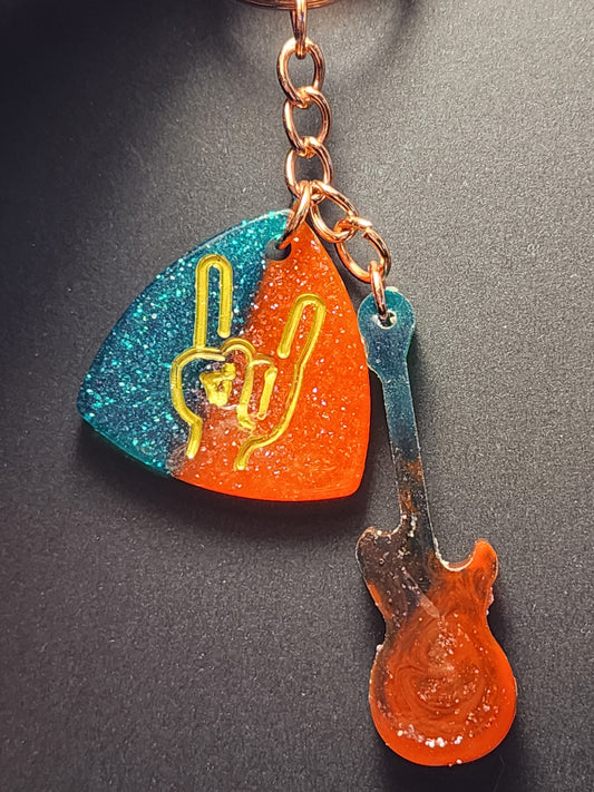 Guitar and Pick Keychains