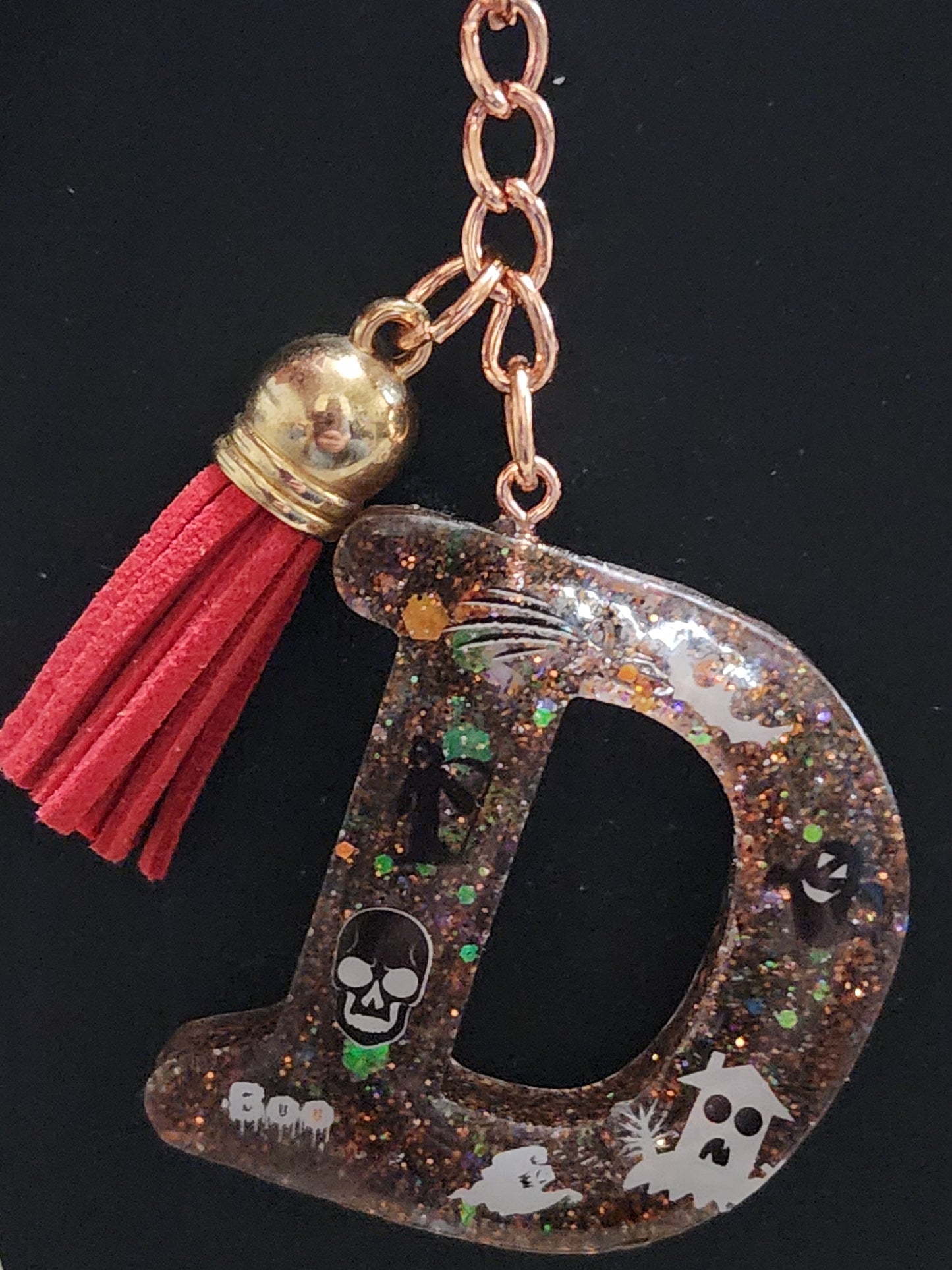 Halloween themed Initials Keychains