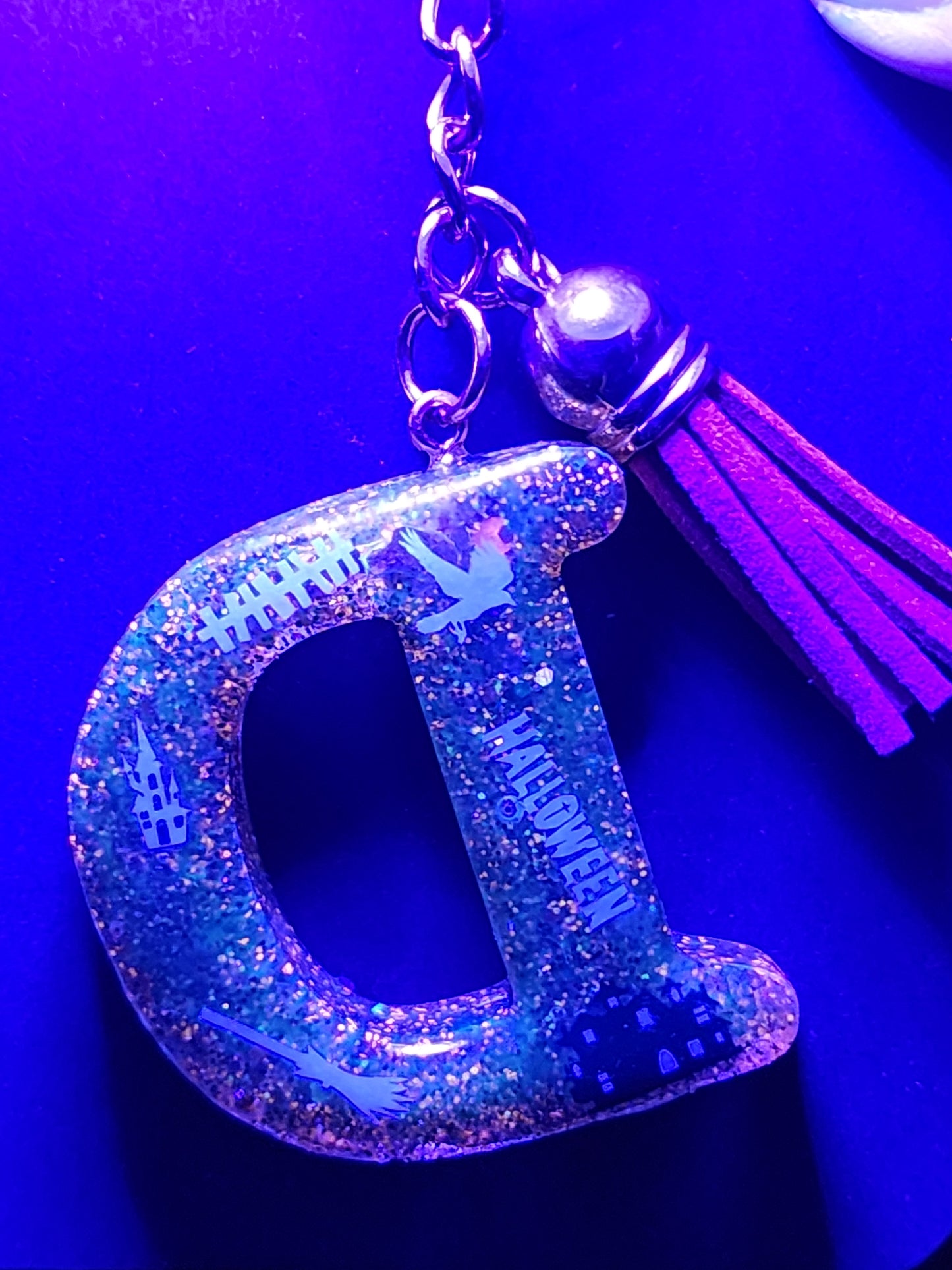 Halloween themed Initials Keychains