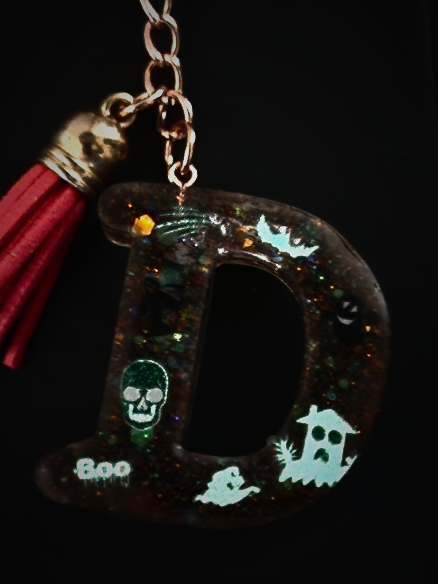 Halloween themed Initials Keychains