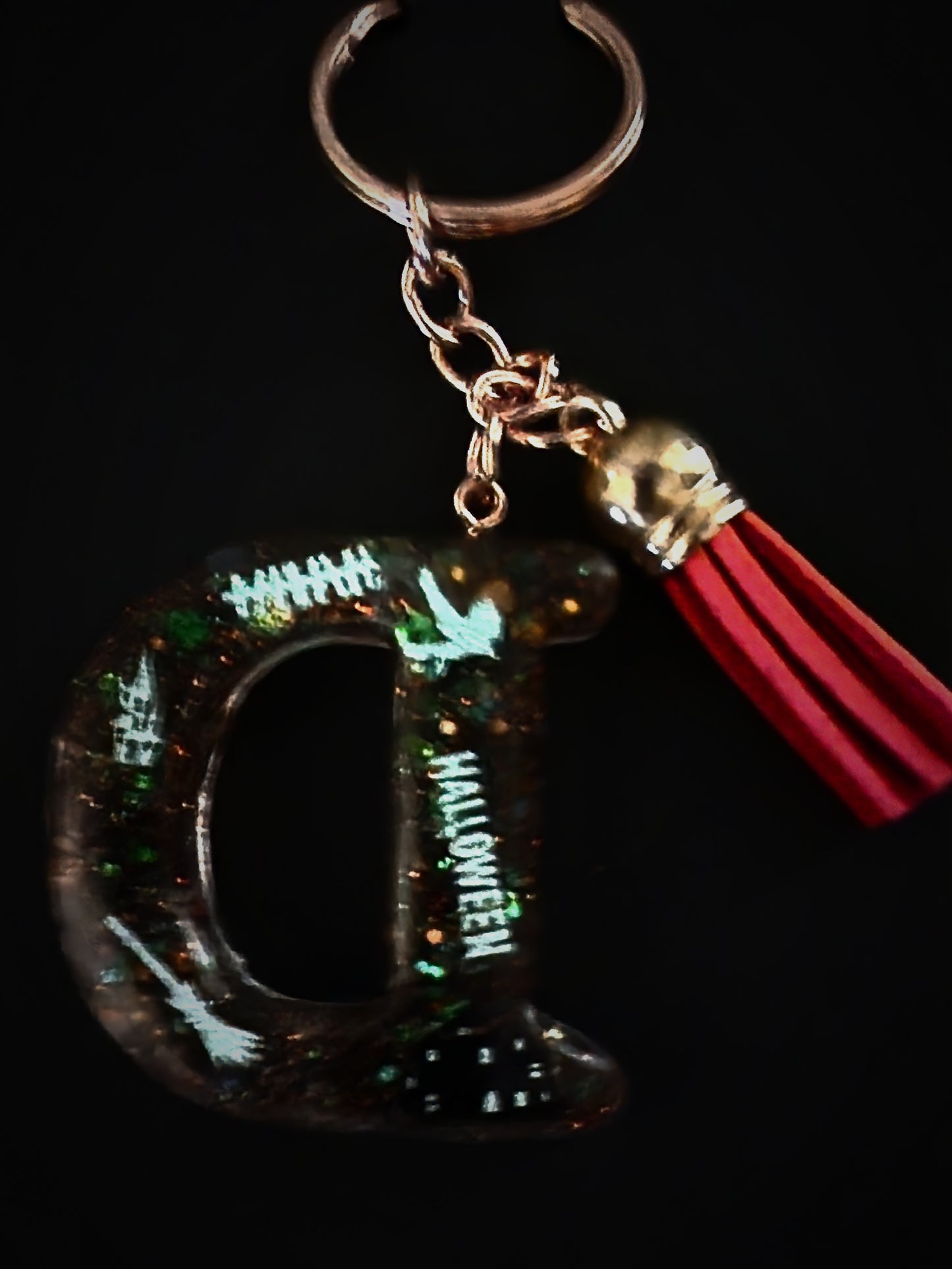 Halloween themed Initials Keychains