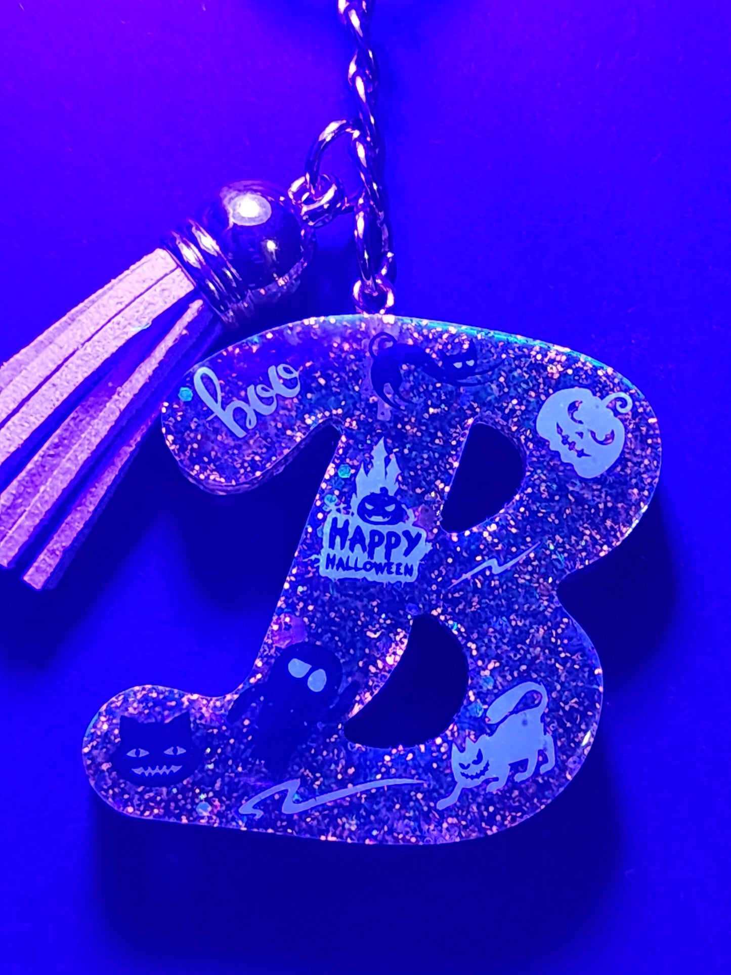 Halloween themed Initials Keychains