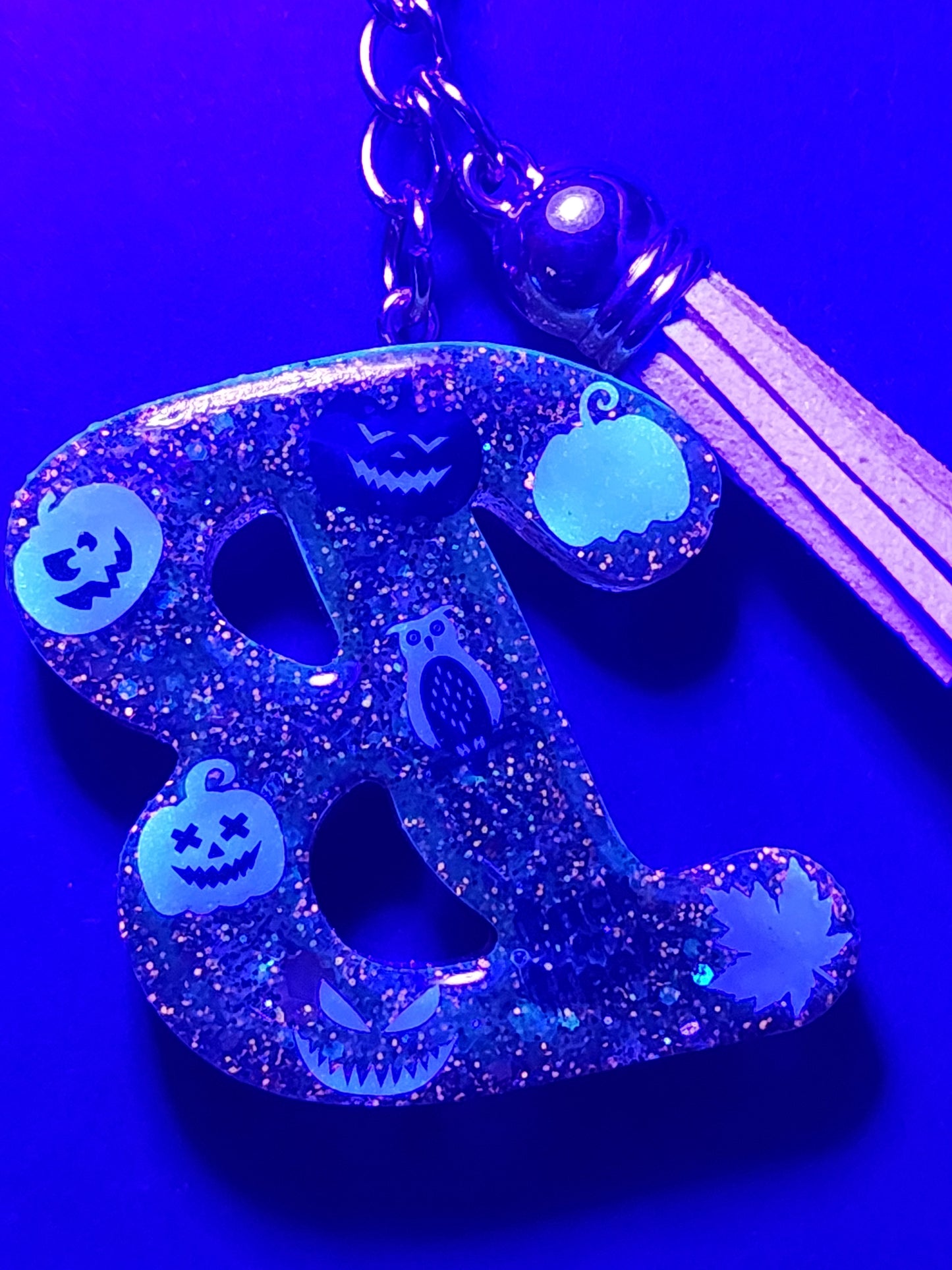 Halloween themed Initials Keychains