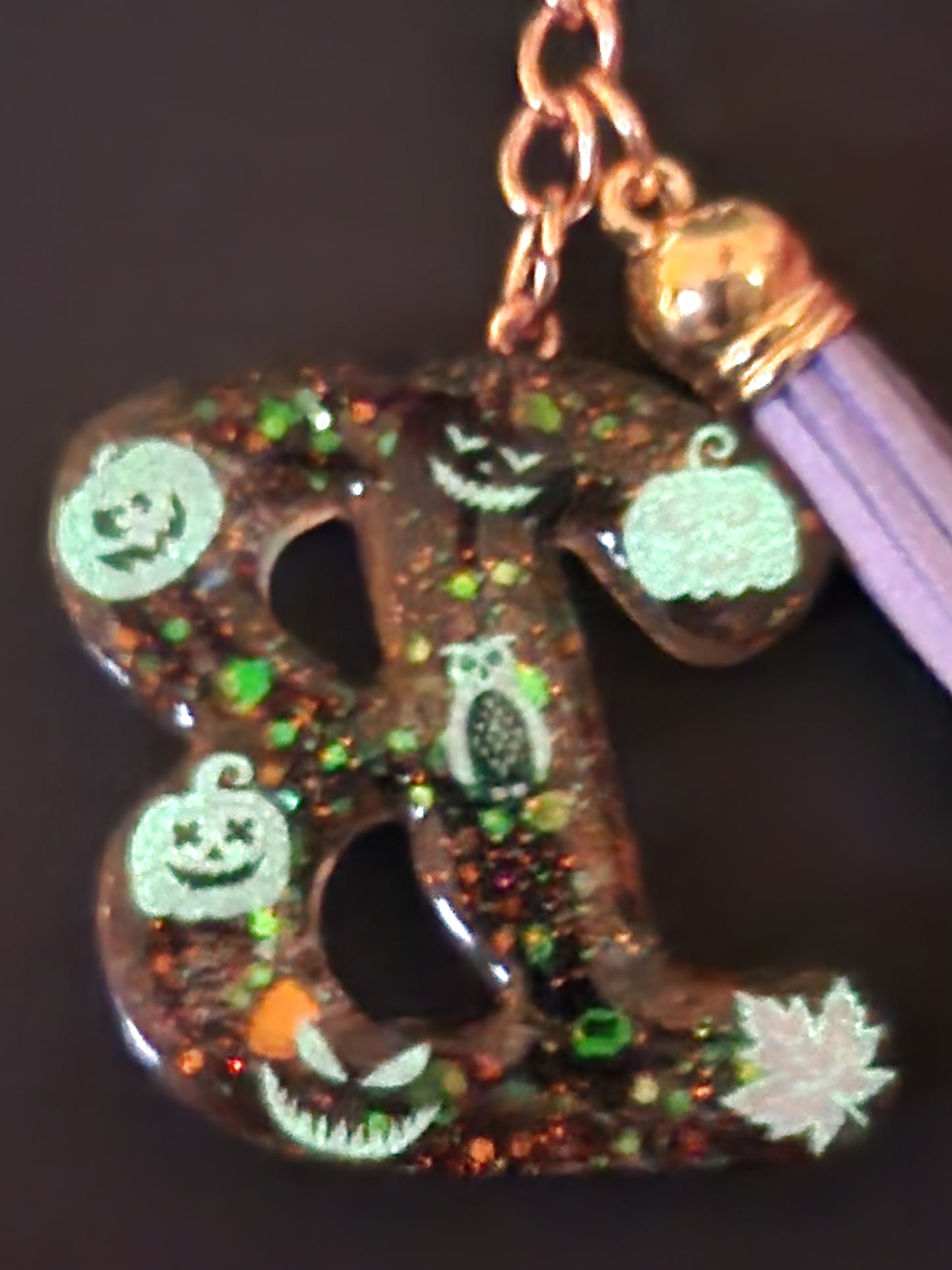 Halloween themed Initials Keychains