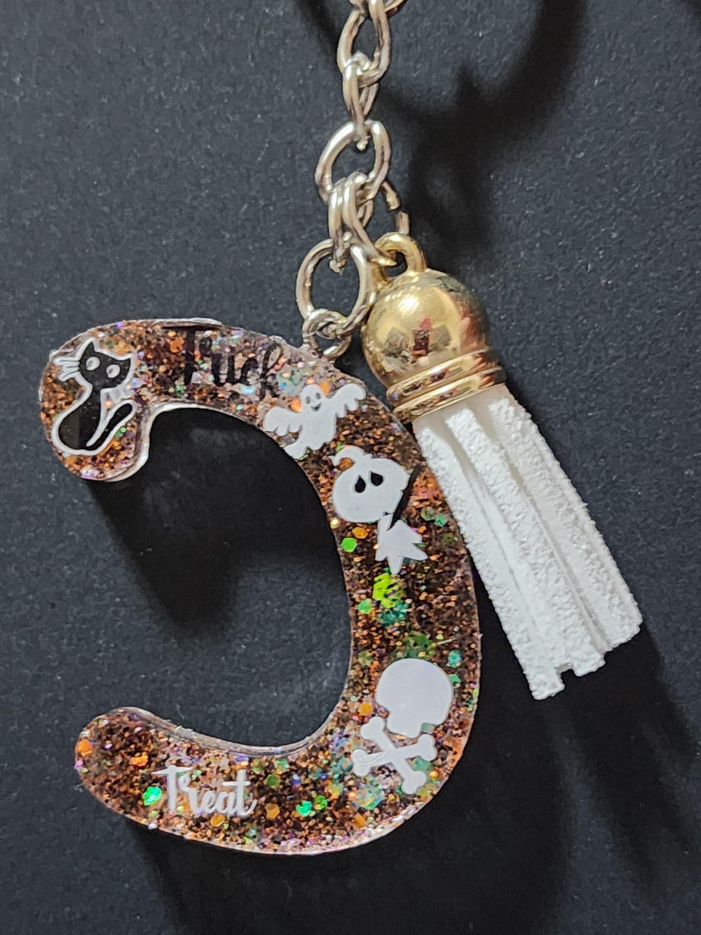 Halloween themed Initials Keychains