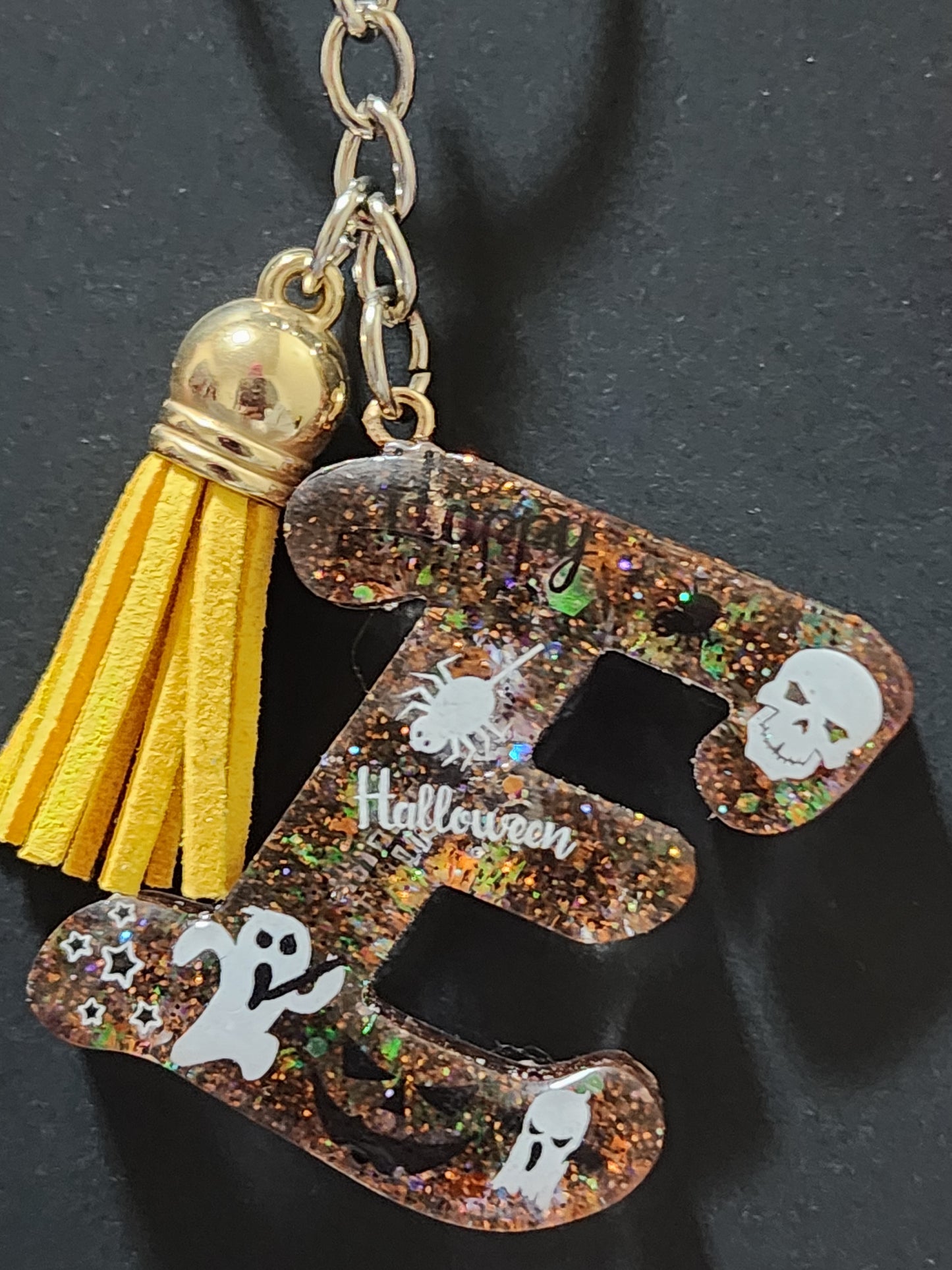 Halloween themed Initials Keychains