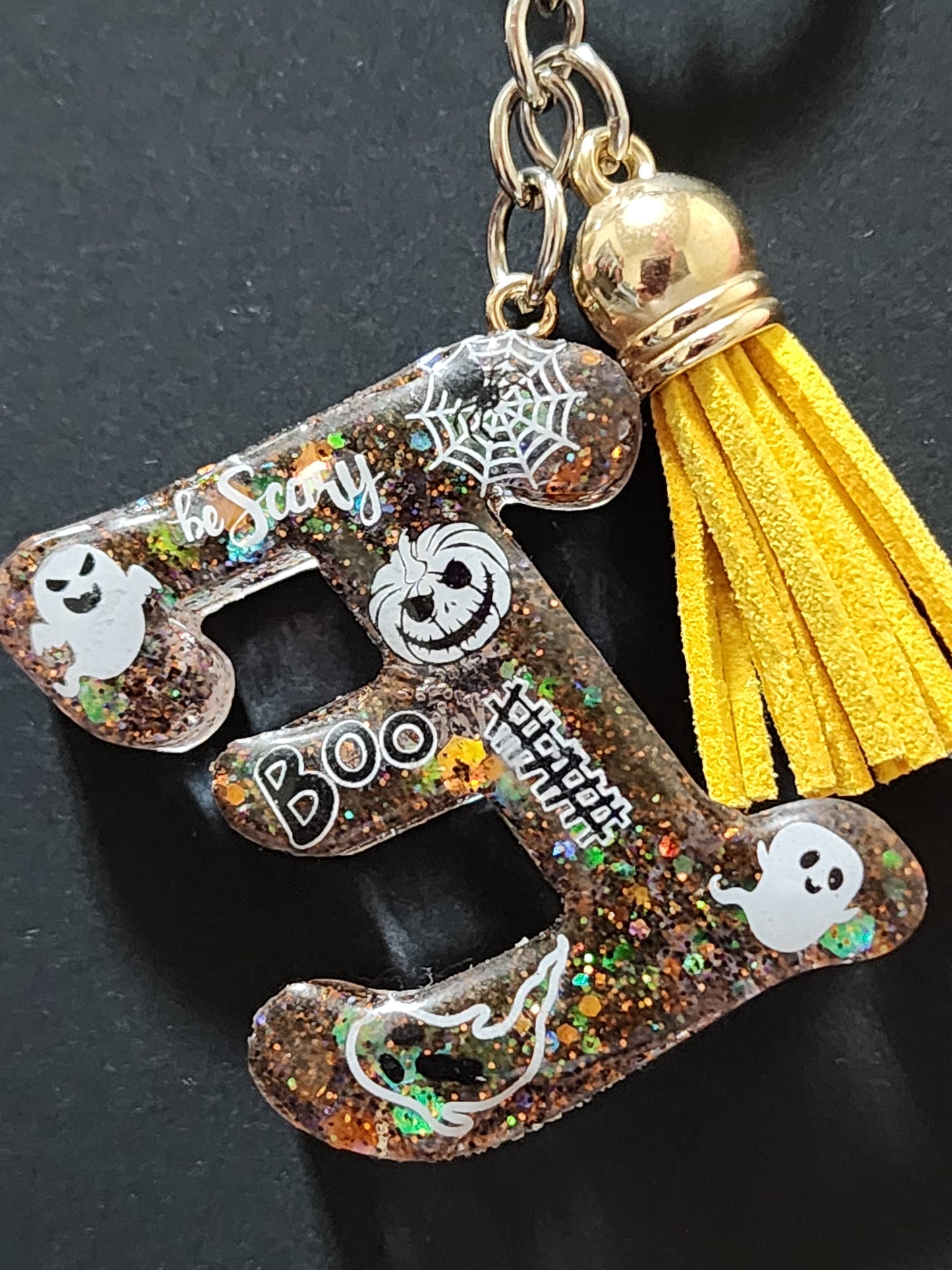 Halloween themed Initials Keychains