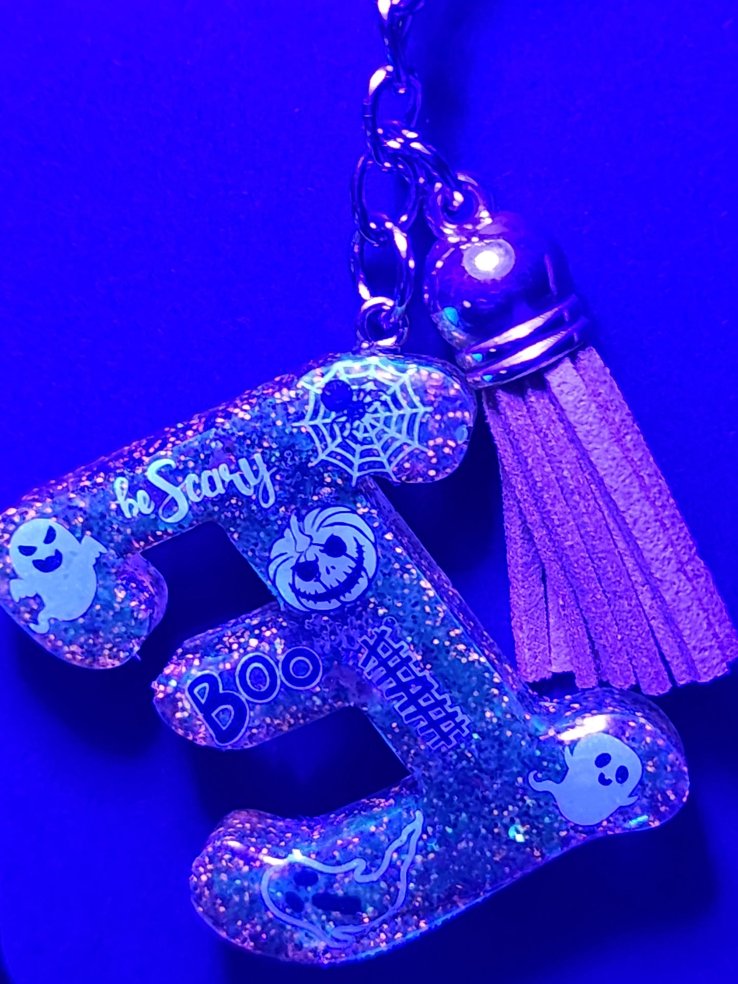 Halloween themed Initials Keychains