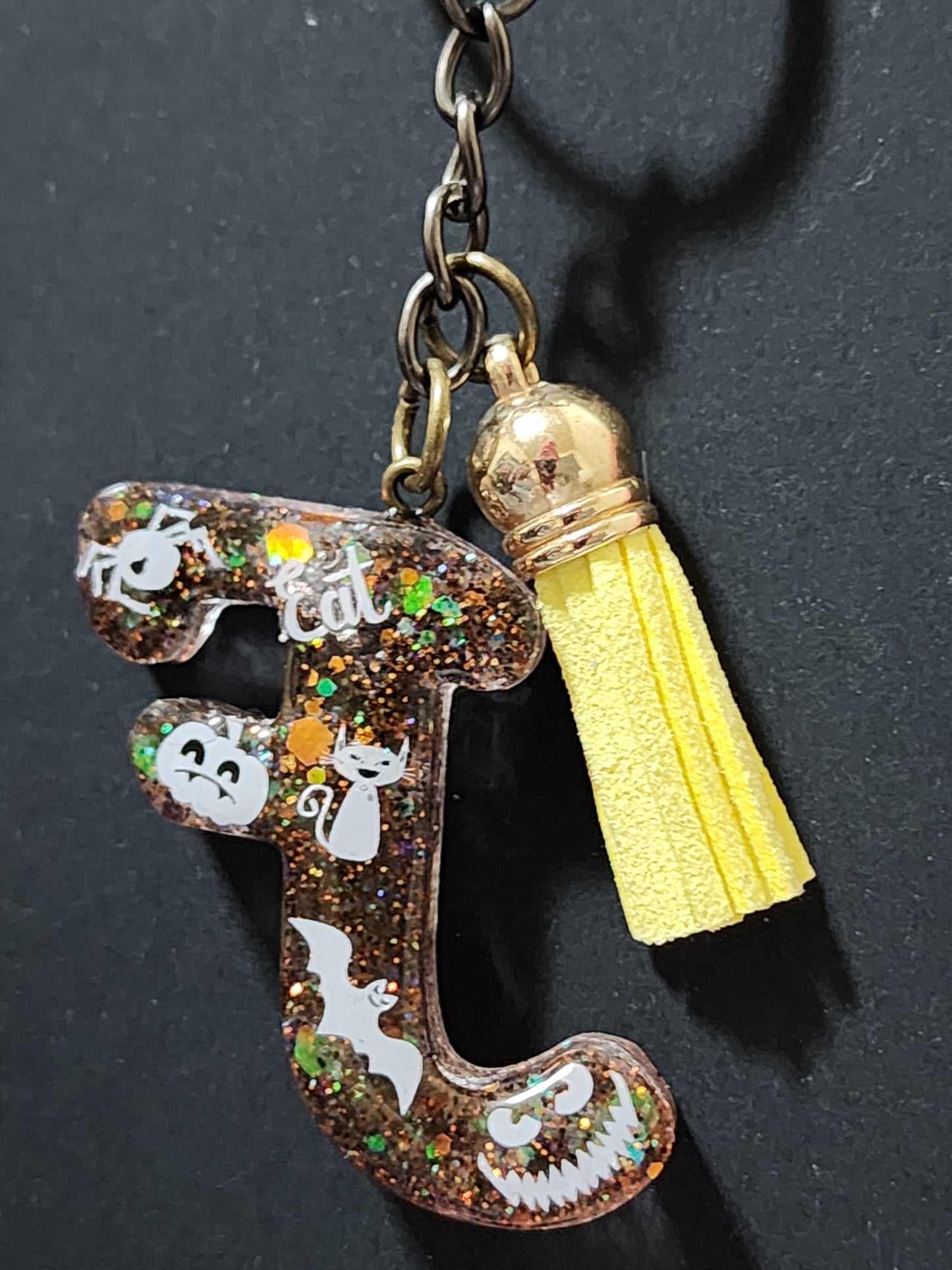 Halloween themed Initials Keychains