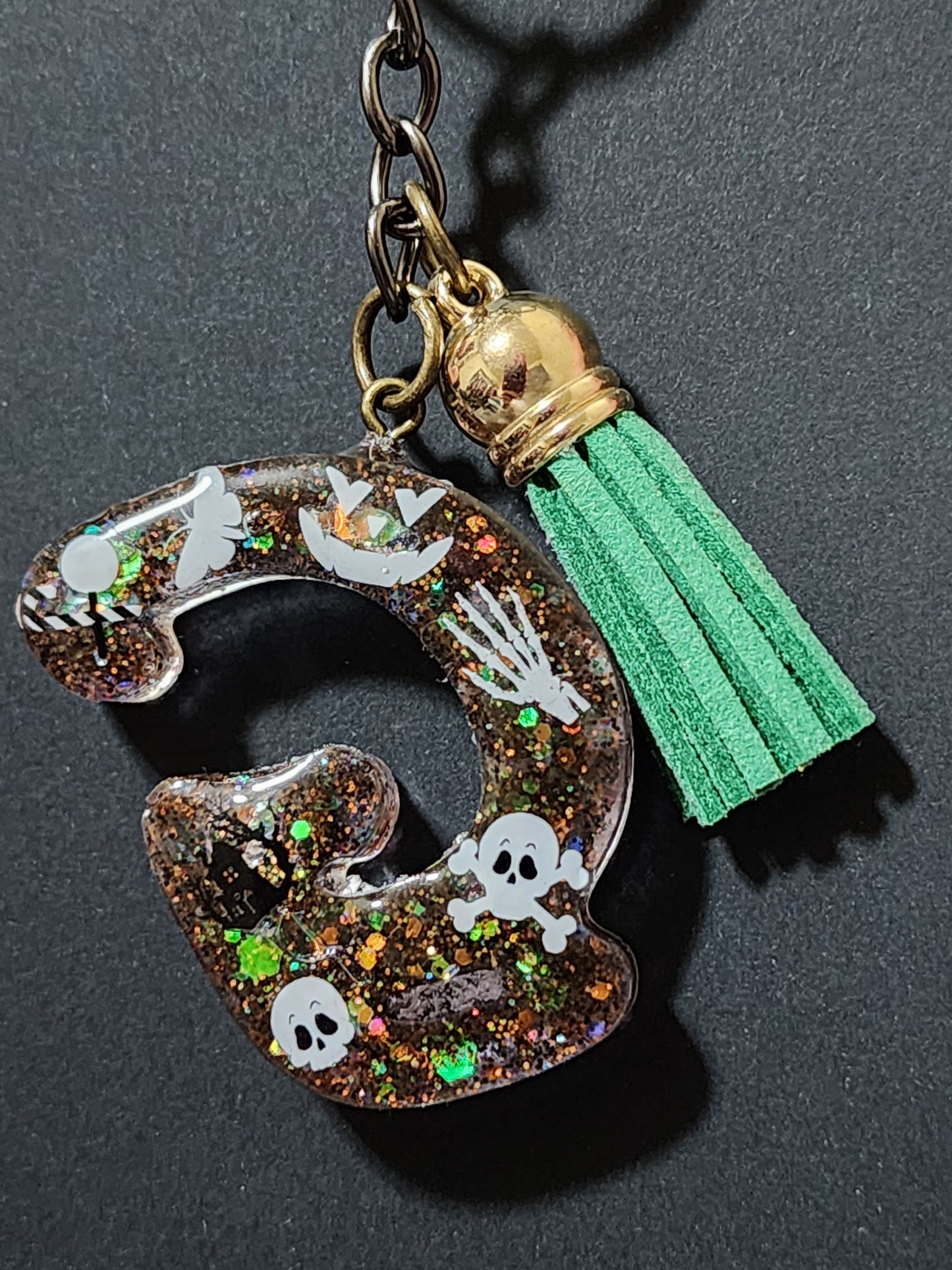 Halloween themed Initials Keychains