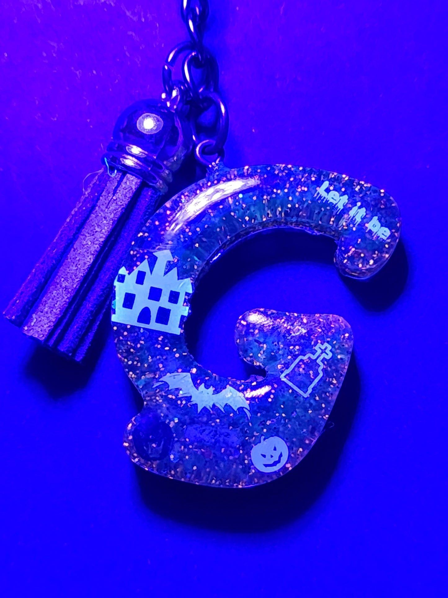 Halloween themed Initials Keychains