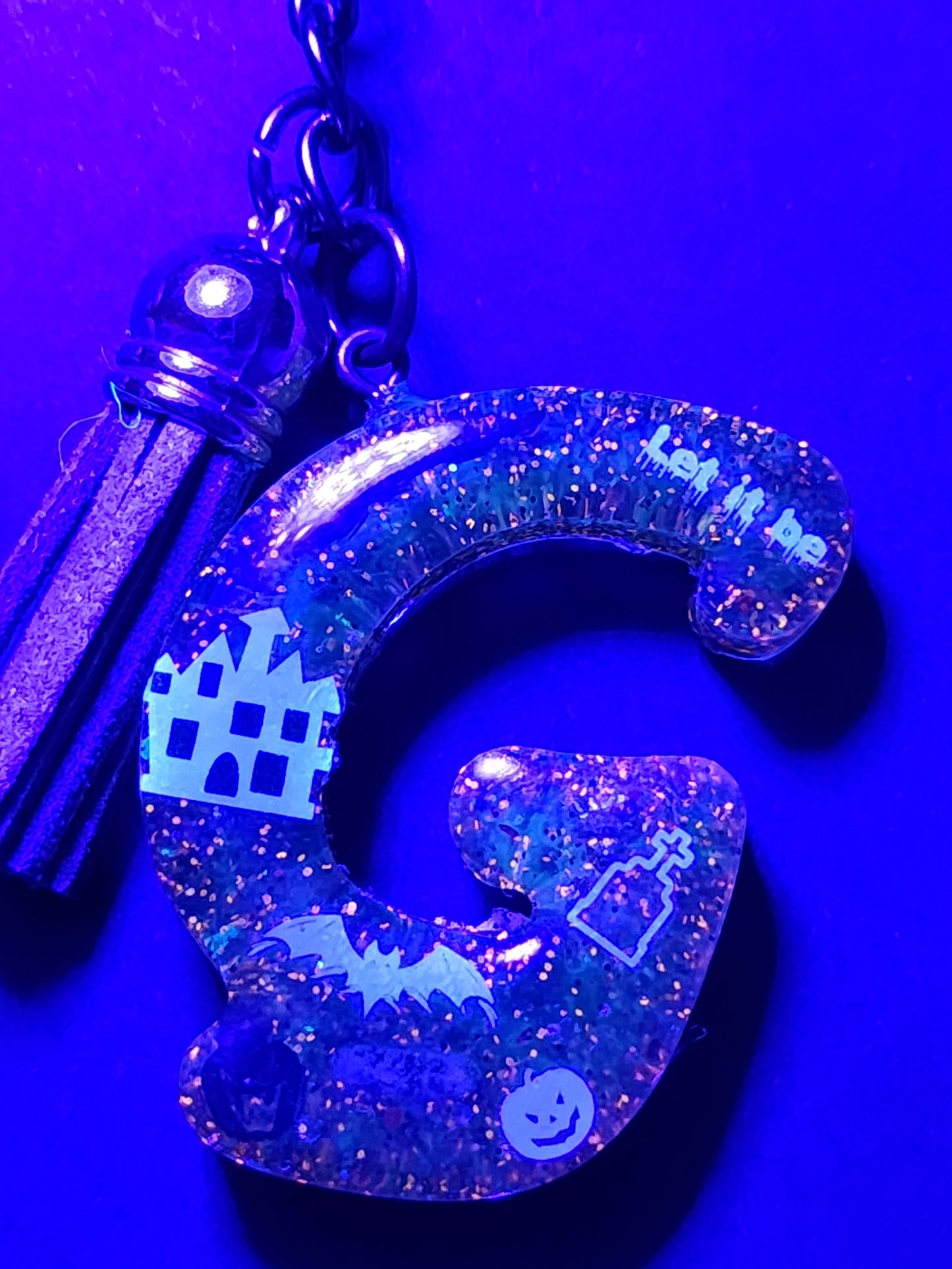 Halloween themed Initials Keychains