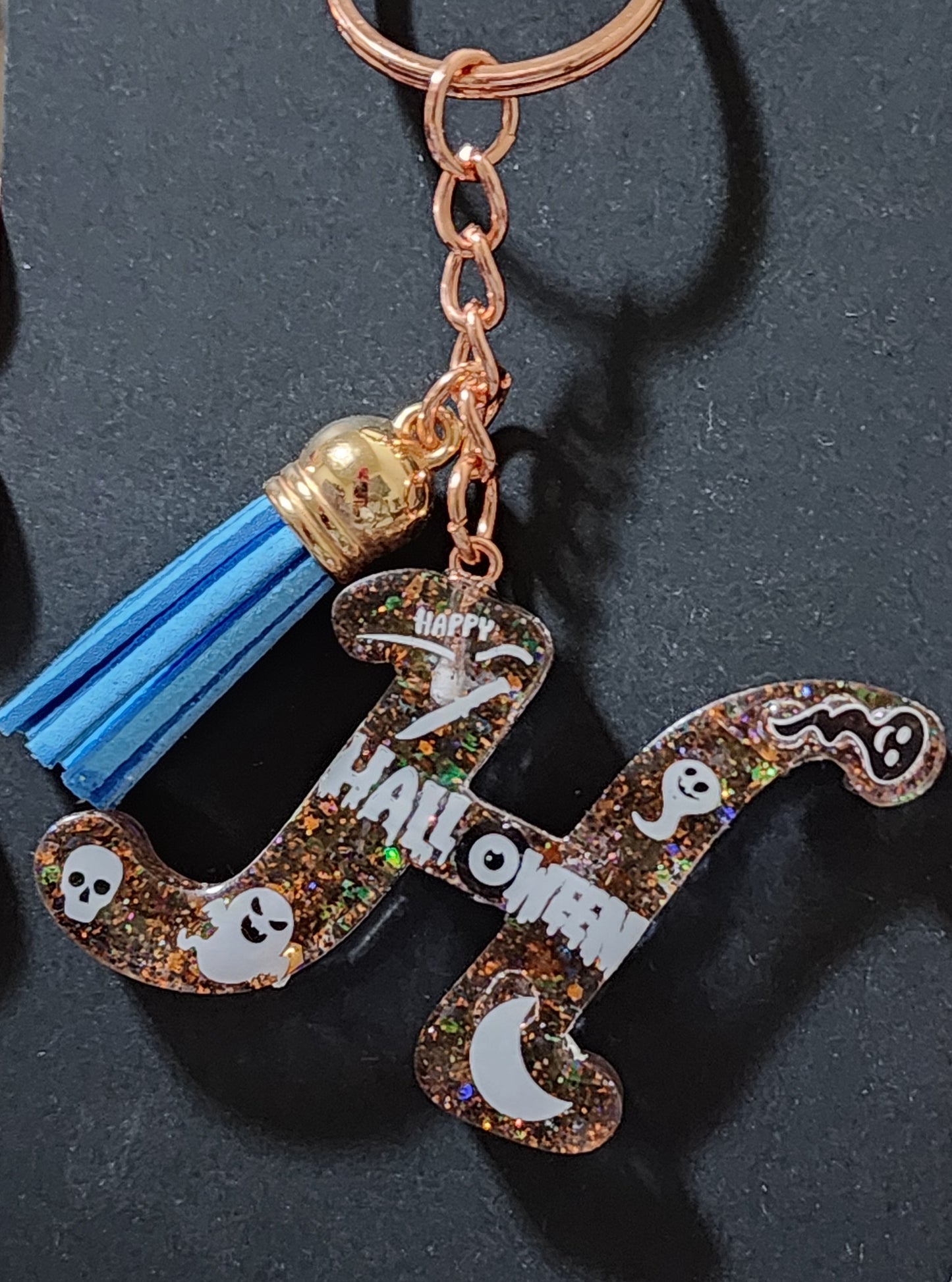 Halloween themed Initials Keychains