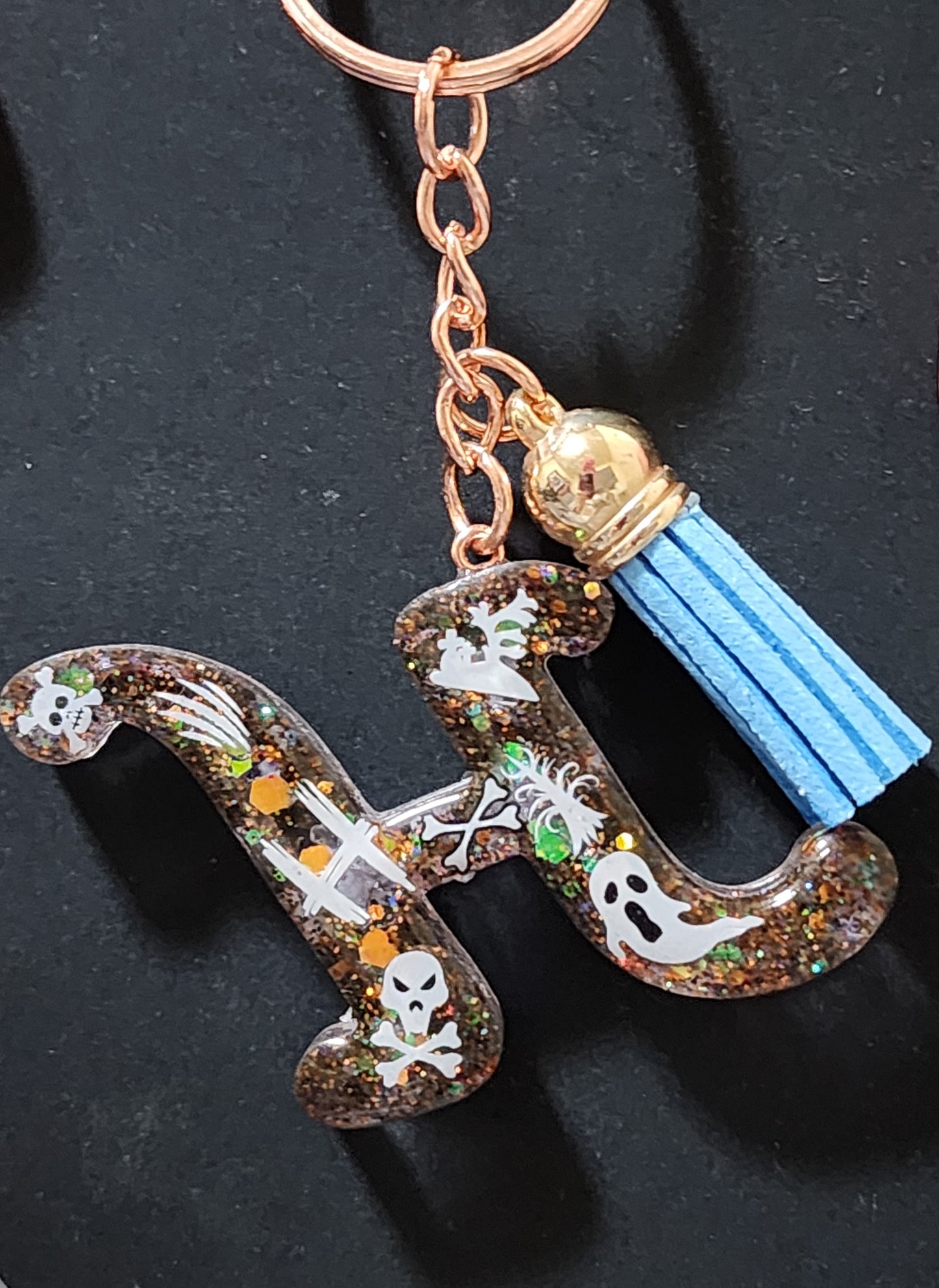 Halloween themed Initials Keychains