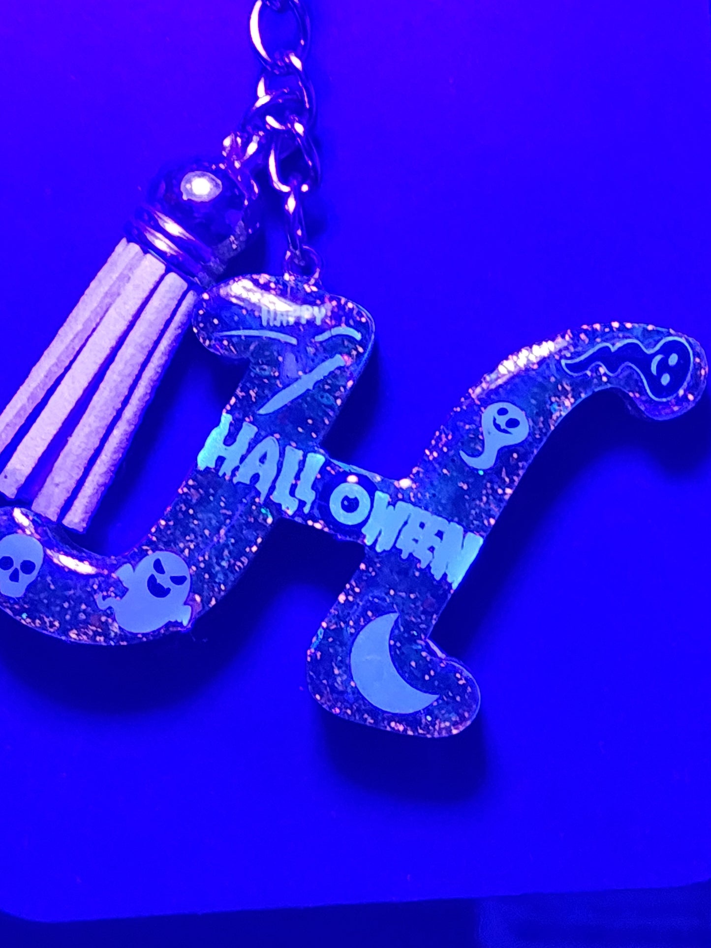 Halloween themed Initials Keychains