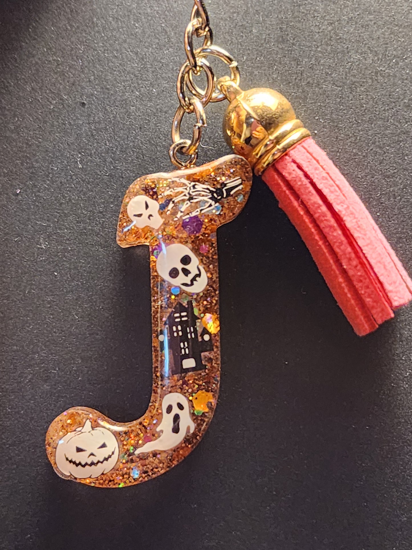 Halloween themed Initials Keychains