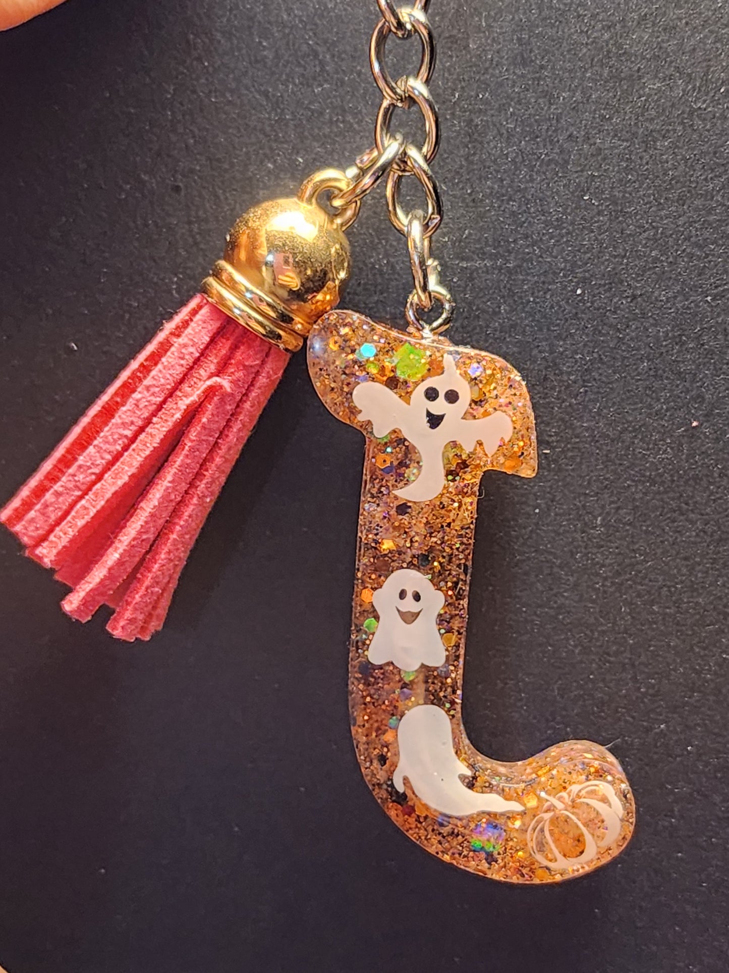 Halloween themed Initials Keychains