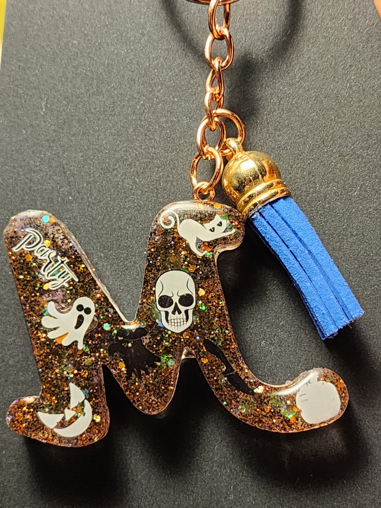 Halloween themed Initials Keychains