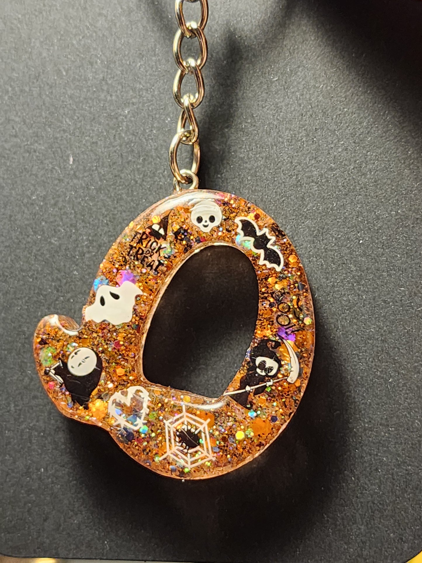 Halloween themed Initials Keychains