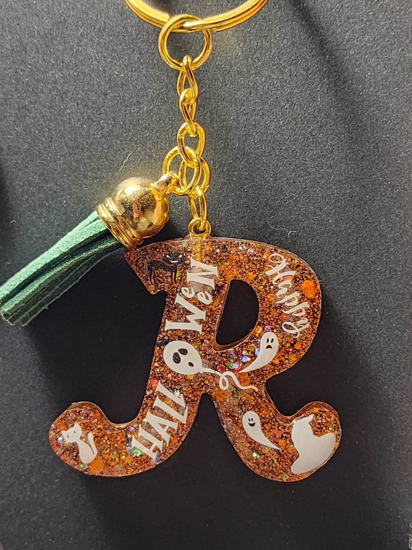 Halloween themed Initials Keychains