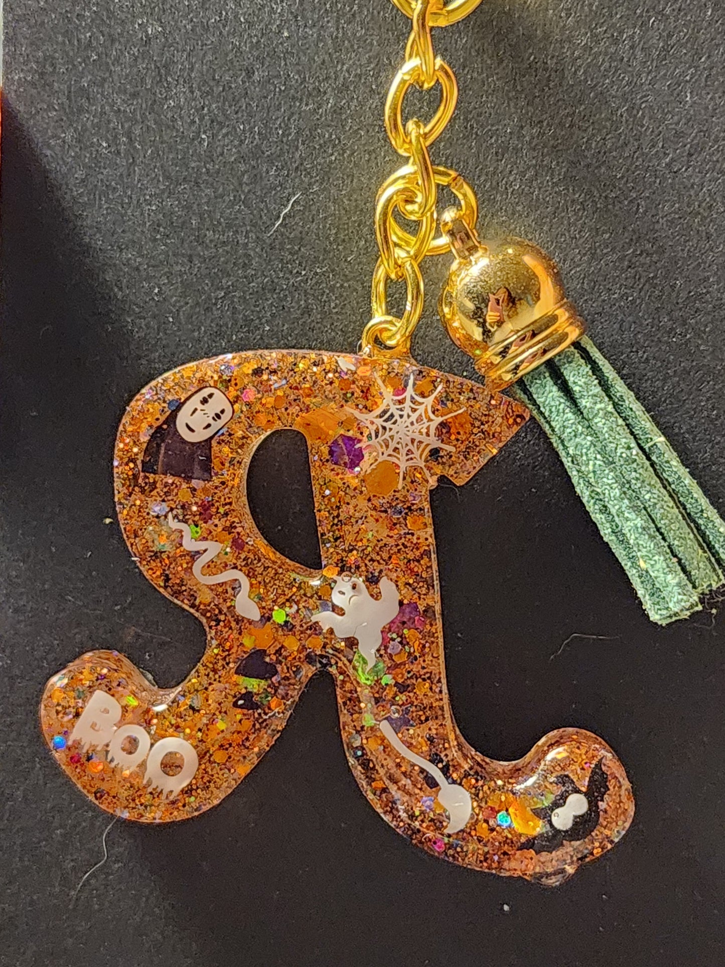 Halloween themed Initials Keychains