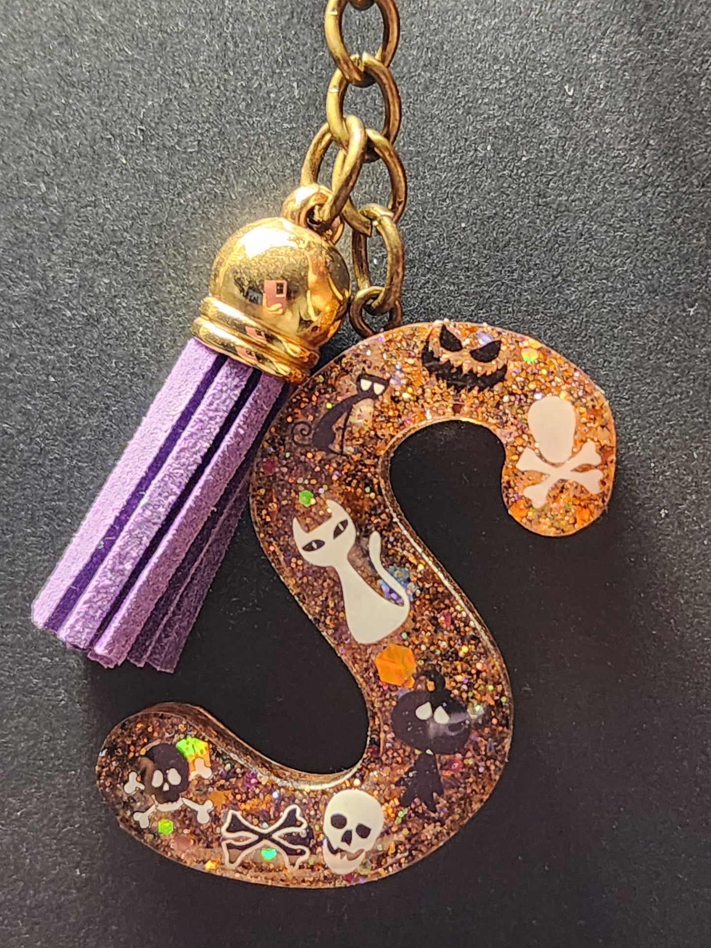 Halloween themed Initials Keychains