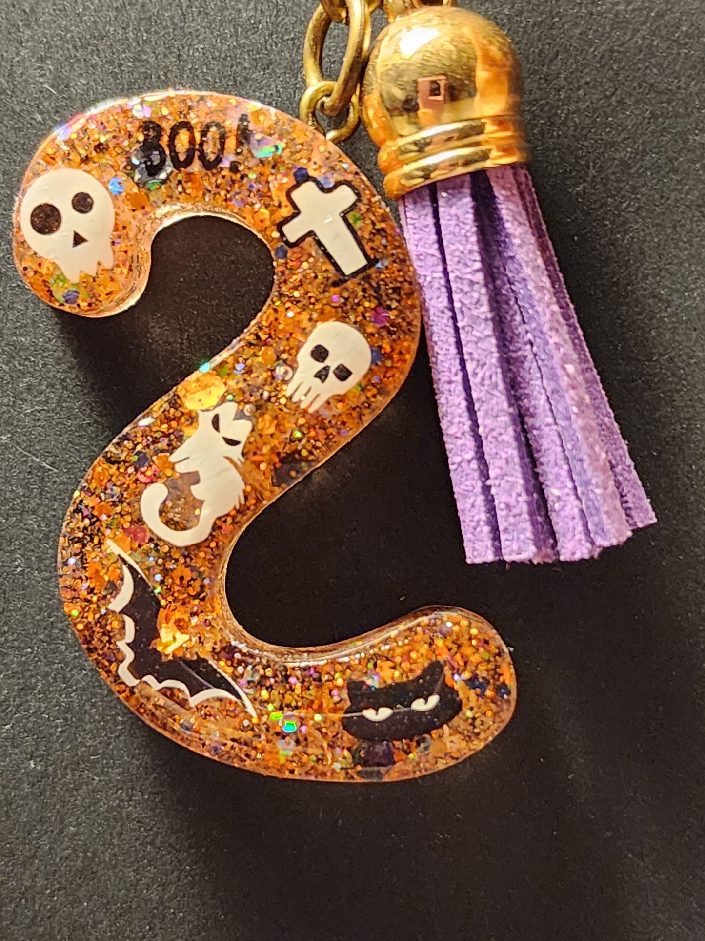 Halloween themed Initials Keychains