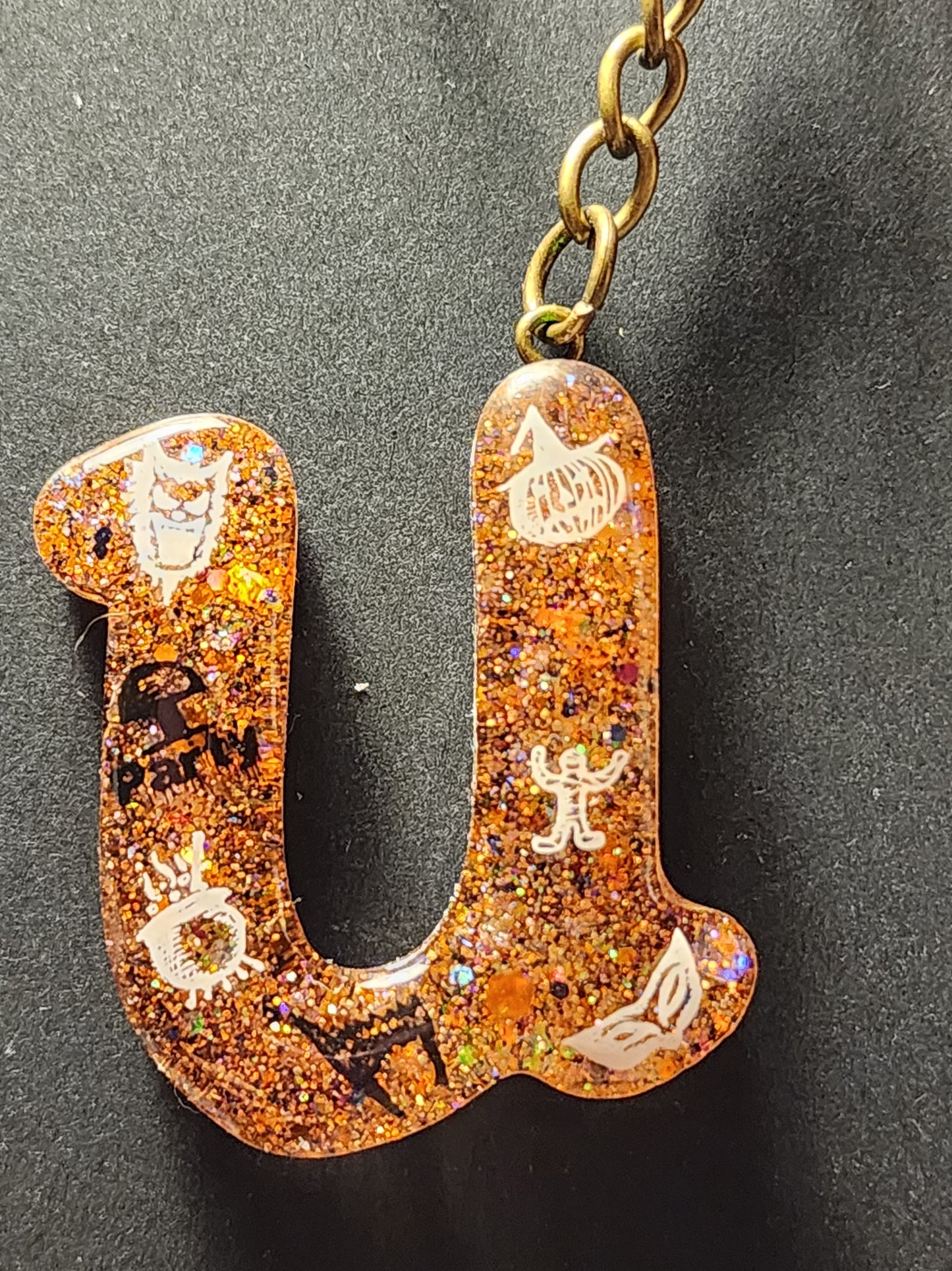 Halloween themed Initials Keychains