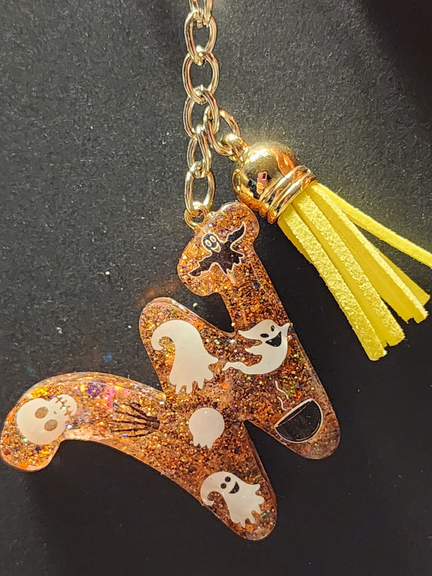 Halloween themed Initials Keychains