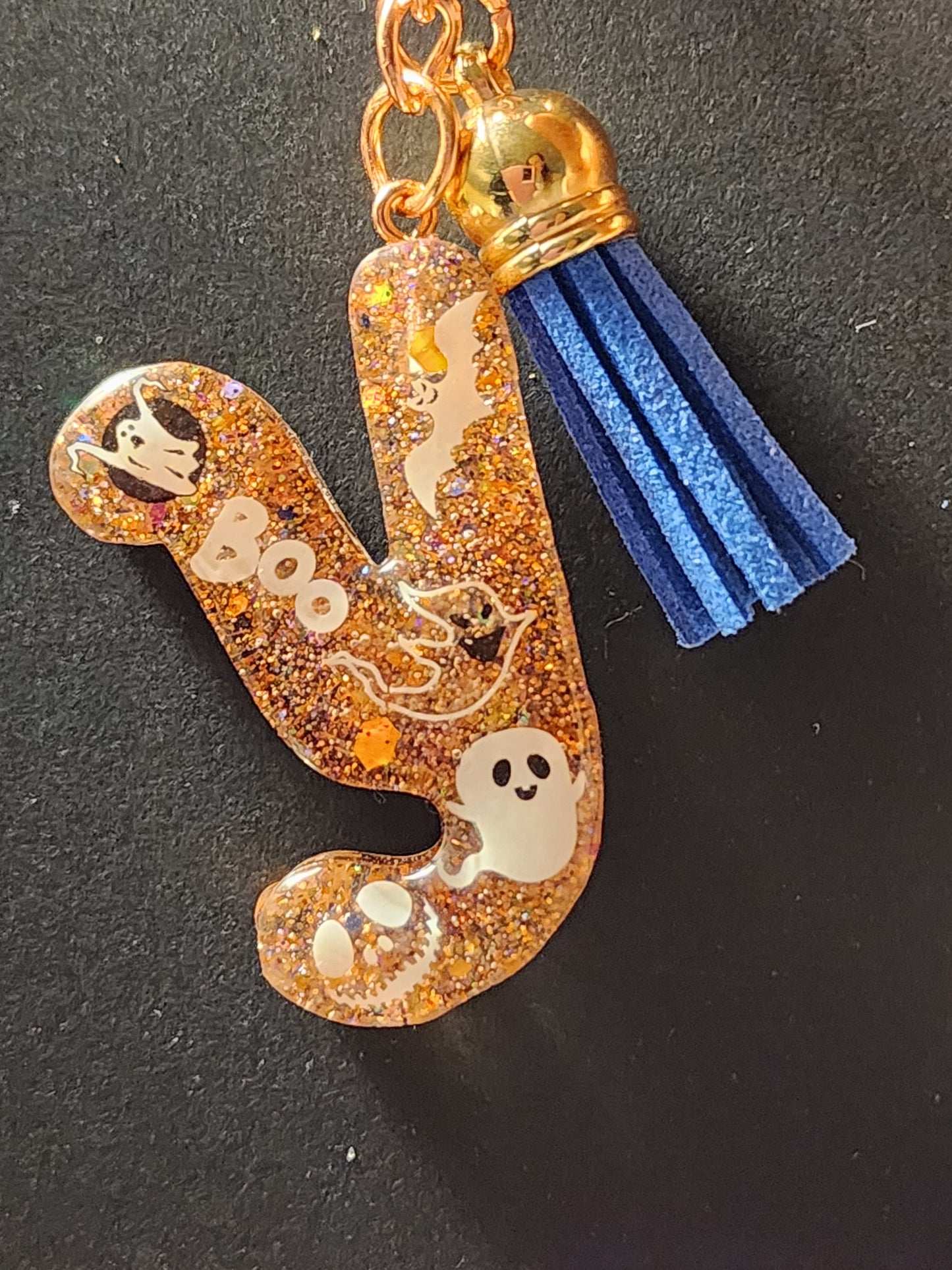 Halloween themed Initials Keychains