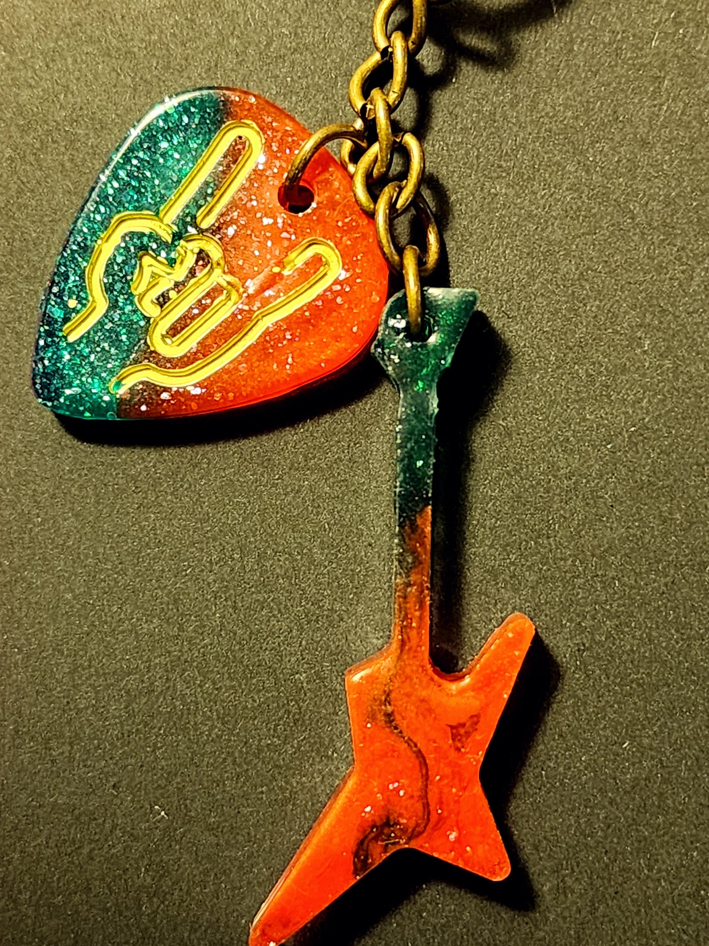 Guitar and Pick Keychains