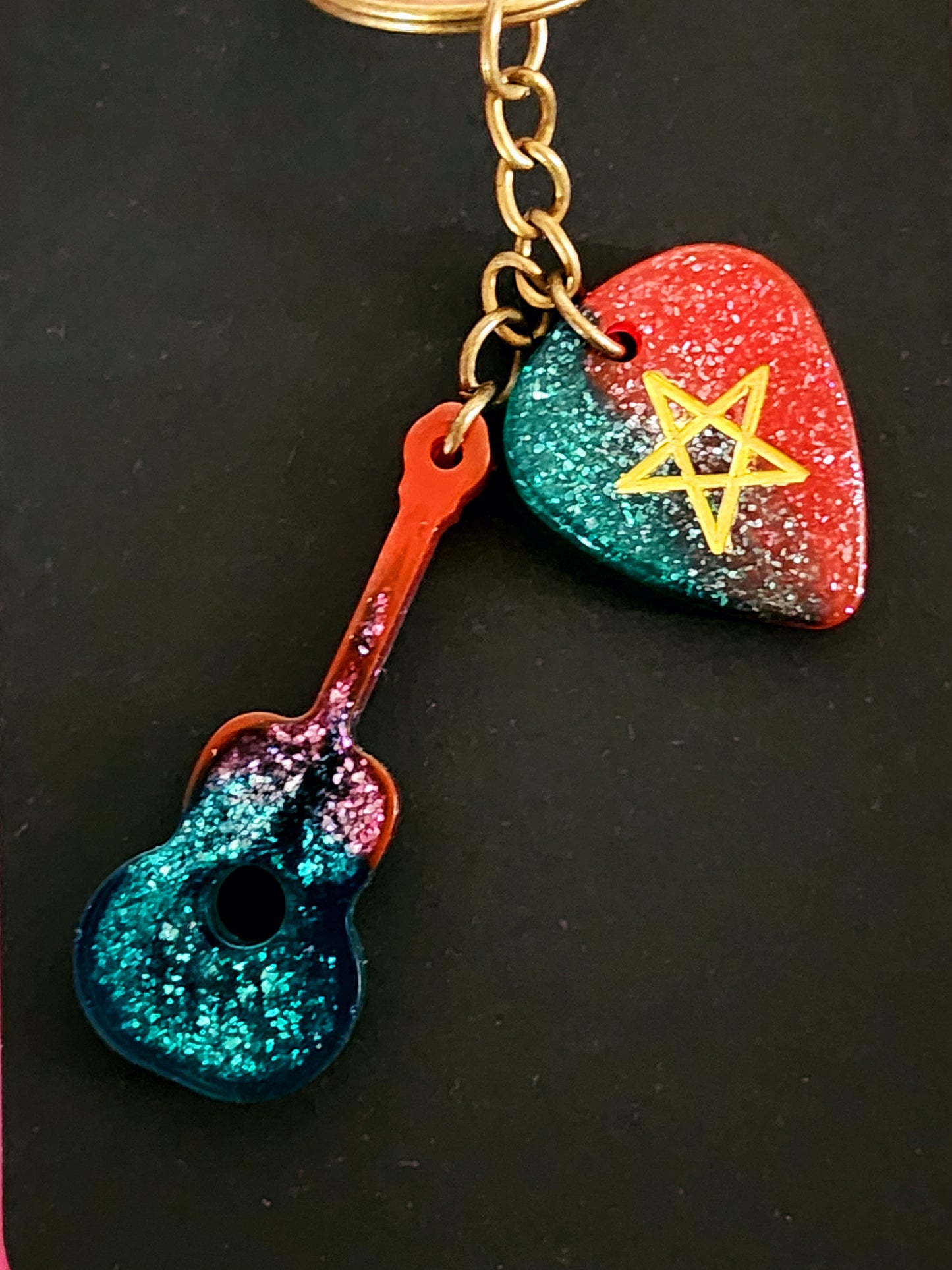 Guitar and Pick Keychains